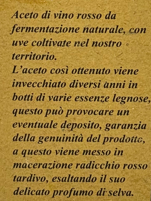 Aceto di vino invecchiato al Radicchio Rosso  -  Acetaia Bonfigliol - vaigustando