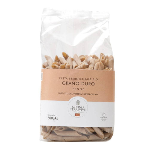 Pasta Integrale Grano Duro Penne 500g  -  Mulino Terrevive - vaigustando